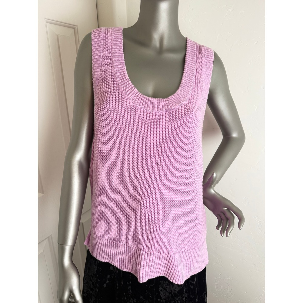 EVEREVE Jodie Tank M Washed Orchid Pink 100% Cotton Knit Scoop Neck NWT